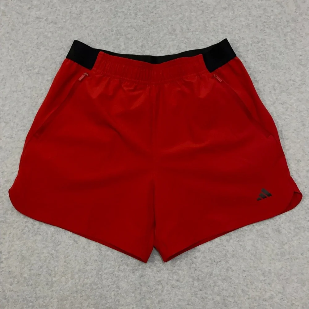Adidas Axis Woven 4.0 Mens Sz M Red Zip Pocket Running Training Shorts 5